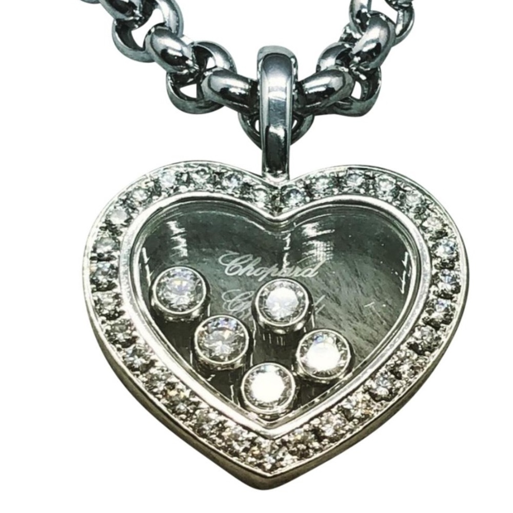 Chopard 18k (750) WG Happy Diamonds heart Necklace